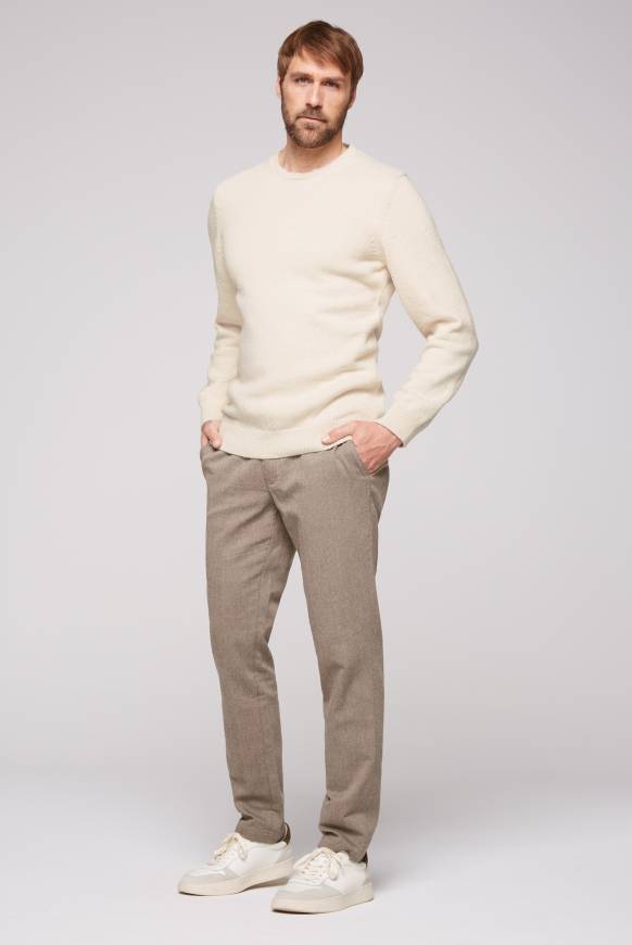 Soccx Pullover mit Rundhalsausschnitt ecru Fabrik Onlineshop