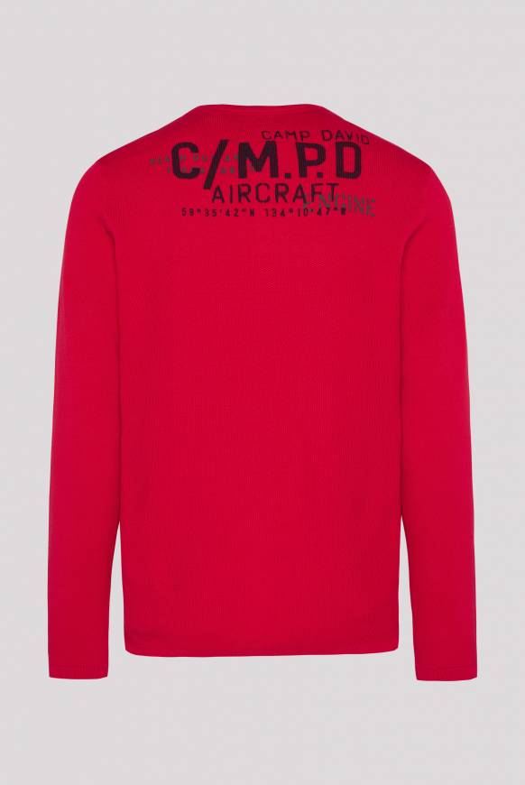 Soccx Henley-Pullover Stone Washed flight red Rabatt