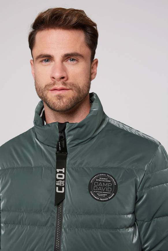 Soccx Steppjacke mit Coating und Zip-Anhänger khale green Vatertagsangebot