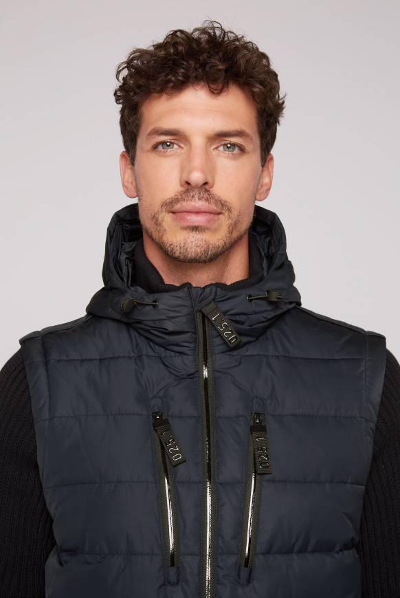 Soccx 2-in-1 Steppweste mit abtrennbaren Ärmeln blue navy Jubiläumsangebot