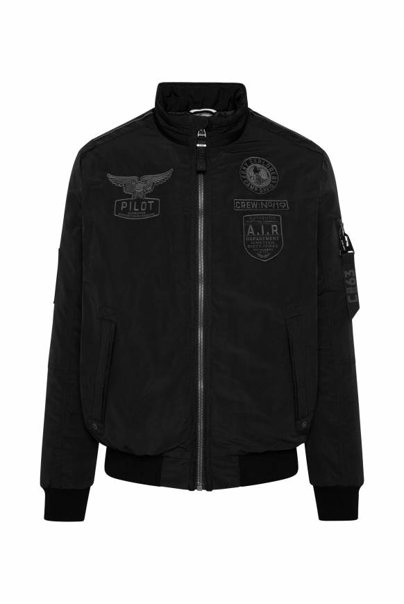 Soccx Wattierter Fliegerblouson mit Patches black Lagerräumung