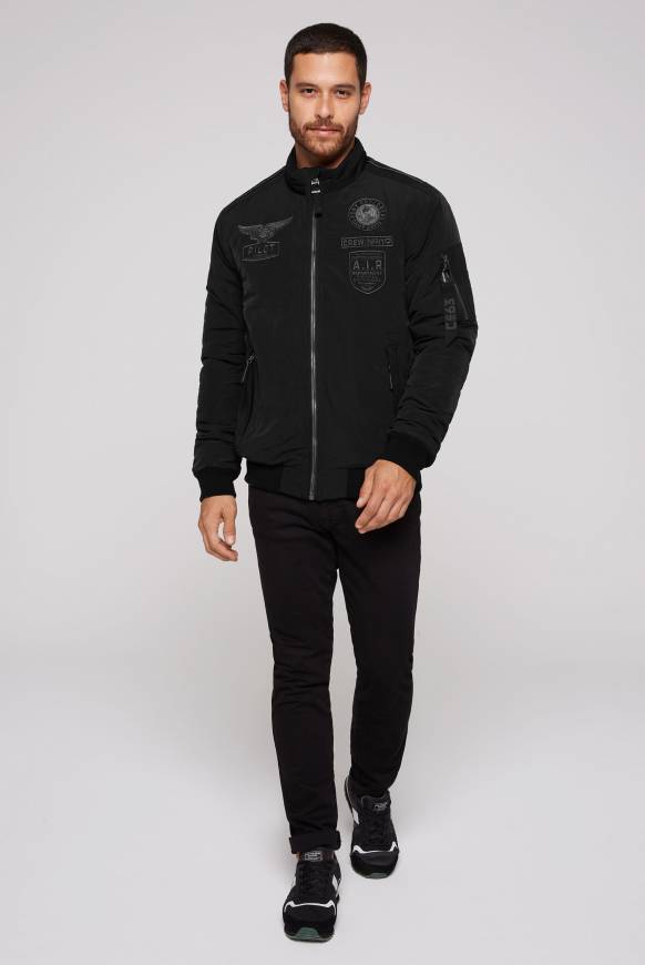 Soccx Wattierter Fliegerblouson mit Patches black Lagerräumung
