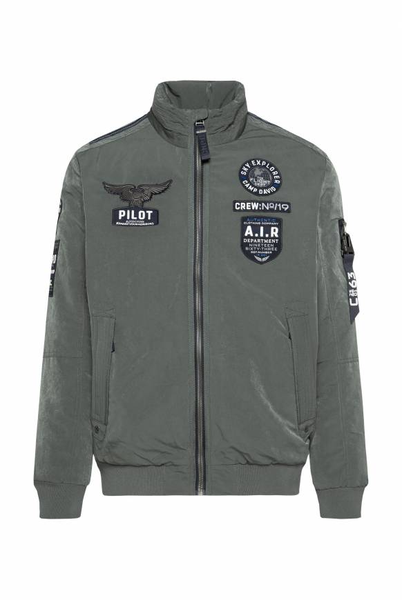 Soccx Wattierter Fliegerblouson mit Patches khale green Heißer Verkauf