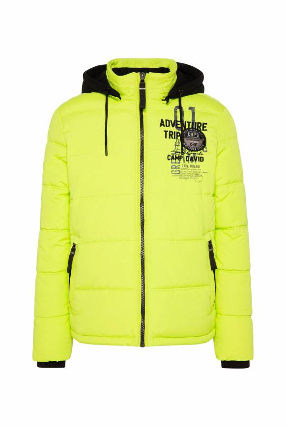 Soccx Strukturierte Steppjacke mit abtrennbarer Sweatkapuze neon kiwi Große Rabatte