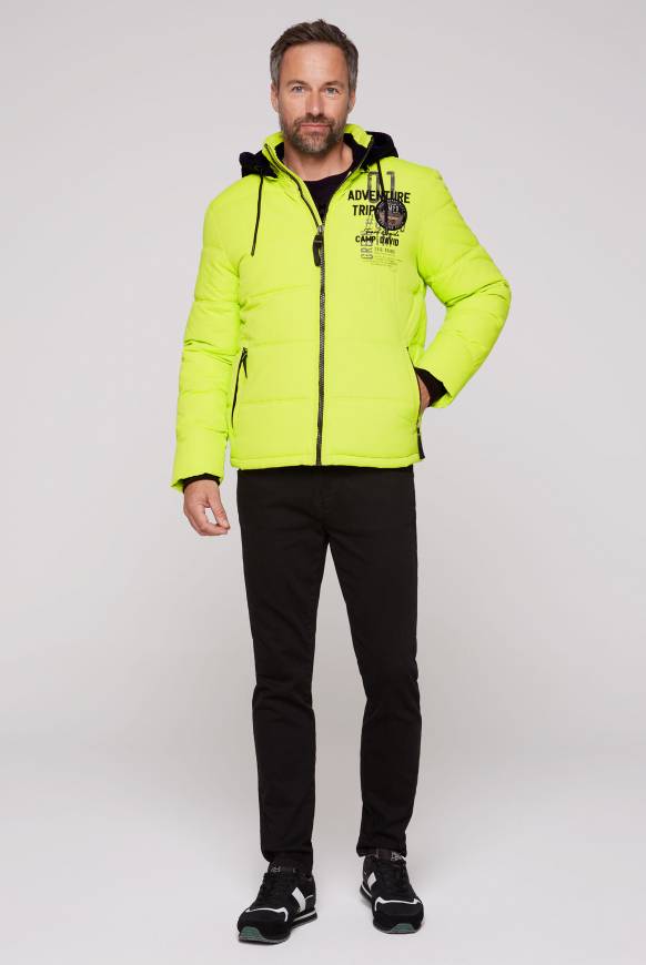 Soccx Strukturierte Steppjacke mit abtrennbarer Sweatkapuze neon kiwi Große Rabatte