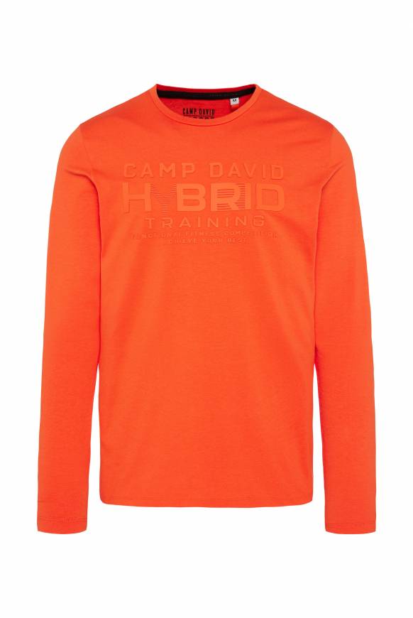 Soccx Langarmshirt mit Rubber Print signal orange Saisonale Angebote