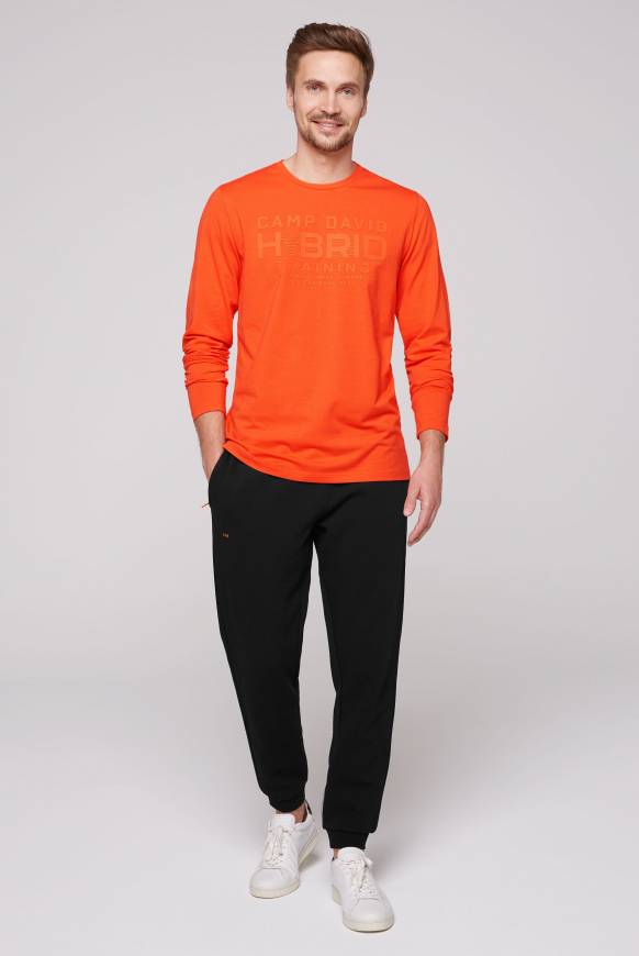 Soccx Langarmshirt mit Rubber Print signal orange Saisonale Angebote