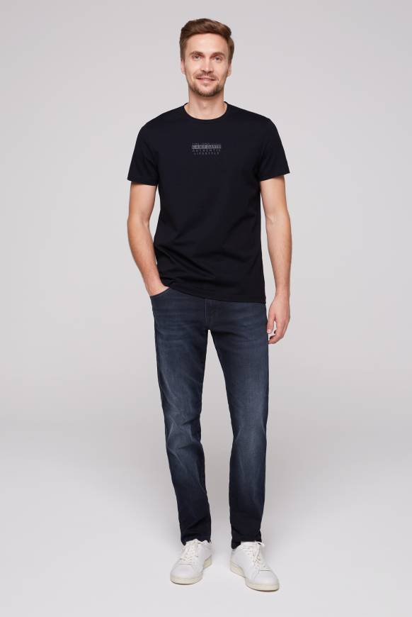 Soccx T-Shirt Rundhals mit Logo Print blue navy Sonderangebote