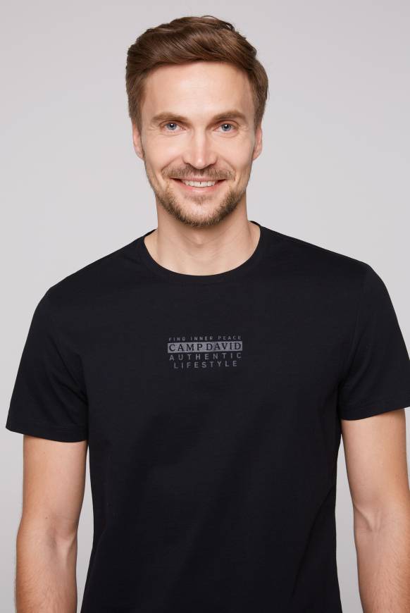 Soccx T-Shirt Rundhals mit Logo Print blue navy Sonderangebote