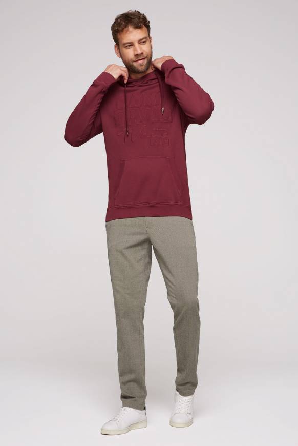 Soccx Hoodie mit tonigem Logo Artwork burgundy Riesige Ersparnisse