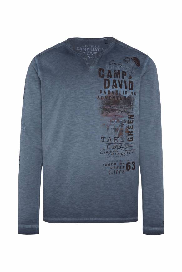 Soccx Langarmshirt mit Twill-Patches und Artworks blue navy Tiefpreis