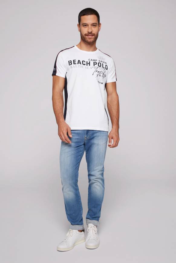 Soccx T-Shirt mit Color-Blocking und Artwork opticwhite Letzte 3 Tage