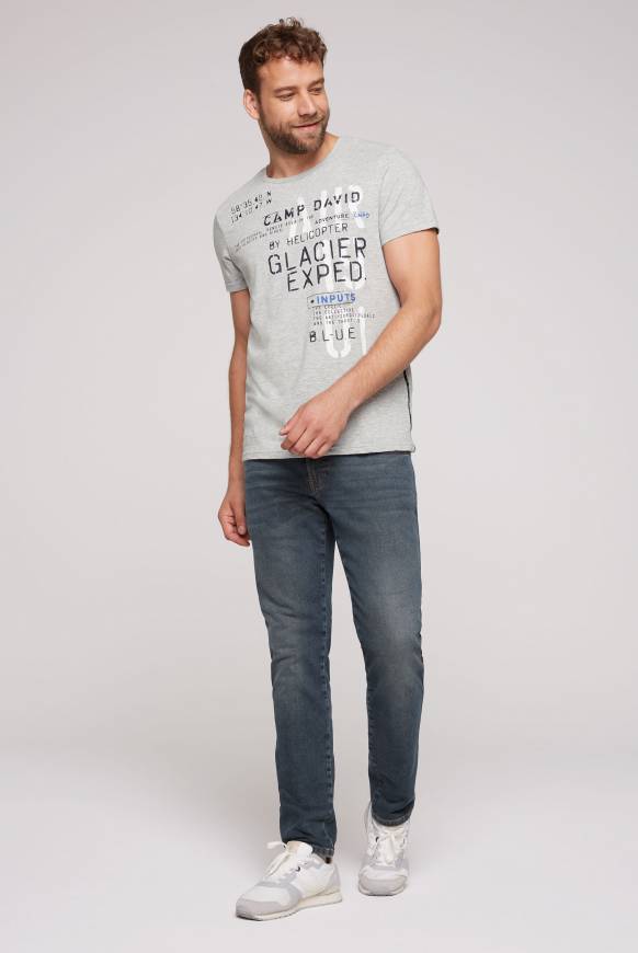 Soccx T-Shirt mit Print im Used Look granite melange JETZT KAUFEN