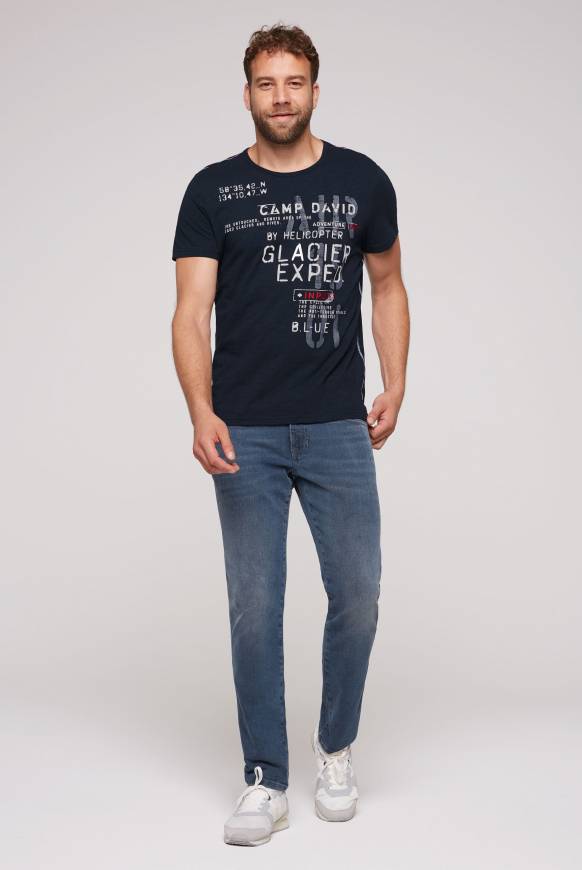 Soccx T-Shirt mit Print im Used Look blue navy Neueste Stile