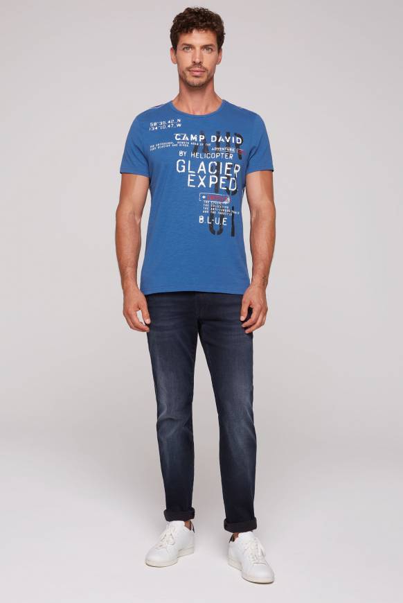 Soccx T-Shirt mit Print im Used Look strong blue Letzte 2 Tage