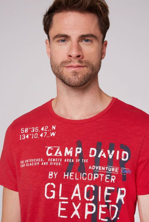 Soccx T-Shirt mit Print im Used Look flight red Letzter Tag