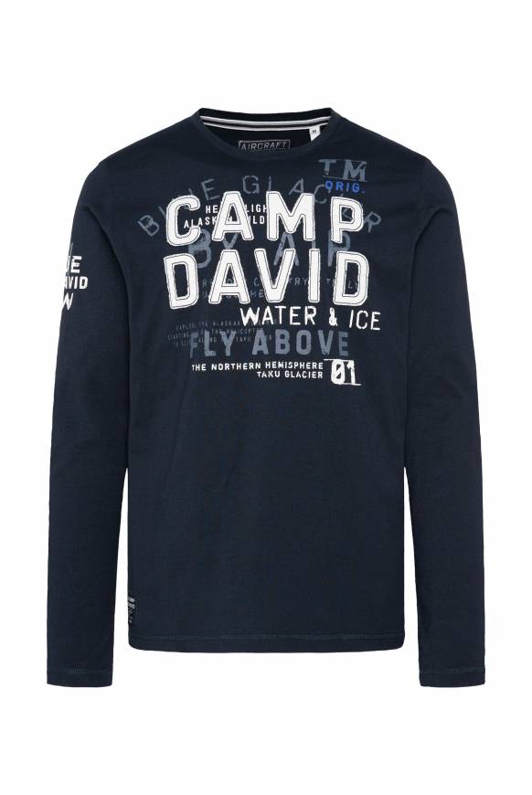 Soccx Langarmshirt mit Label-Applikationen blue navy Zeitbegrenzte Promotion