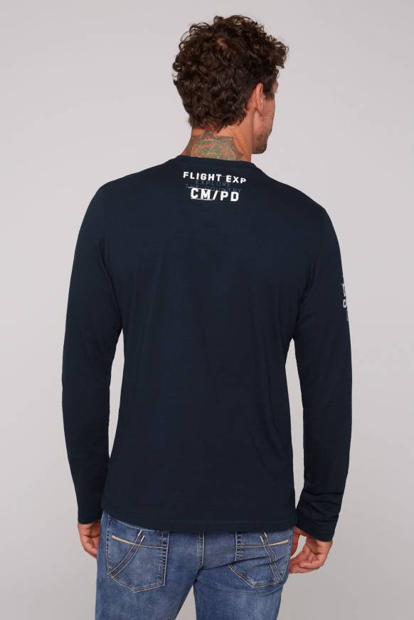 Soccx Langarmshirt mit Label-Applikationen blue navy Zeitbegrenzte Promotion
