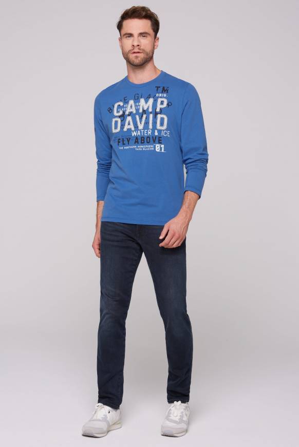 Soccx Langarmshirt mit Label-Applikationen strong blue Bis zu 50% Rabatt