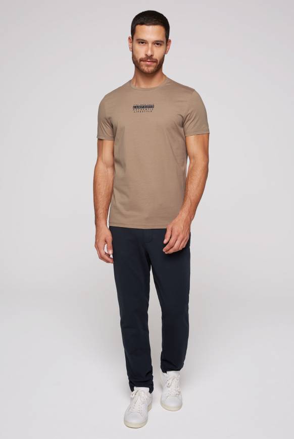 Soccx T-Shirt Rundhals mit Logo Print tan Nur für heute