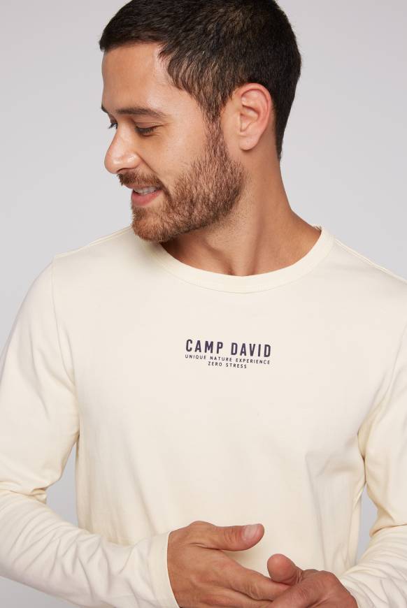 Soccx Longsleeve mit Logo Print ecru Vierteljährliche Förderung