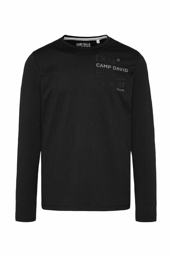 Soccx Langarmshirt mit reflektierendem Rücken-Print black Super Rabatt