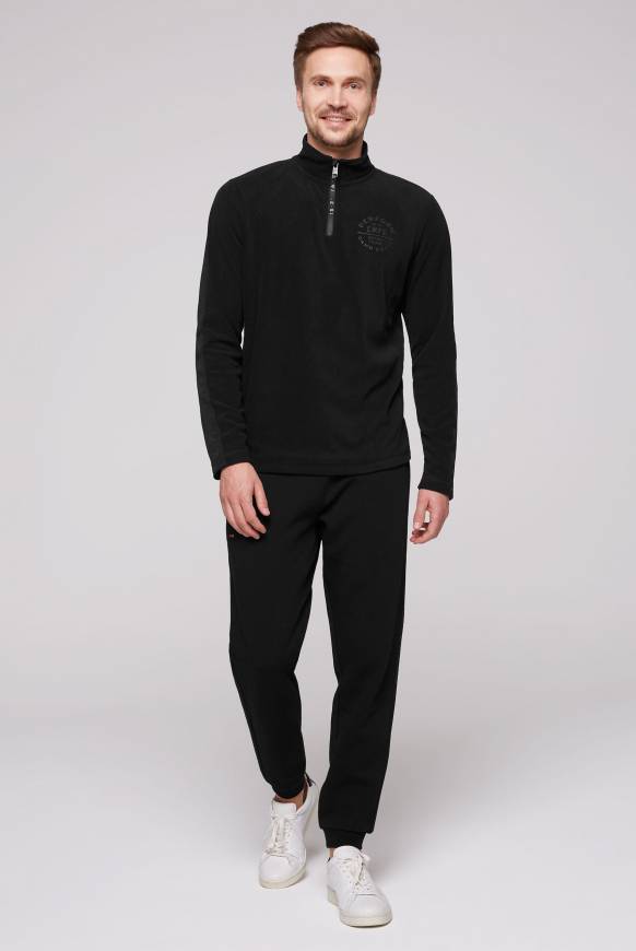 Soccx Troyer-Fleeceshirt mit Tapes und Prägedrucken black 50% Rabatt mit kostenlosem Versand