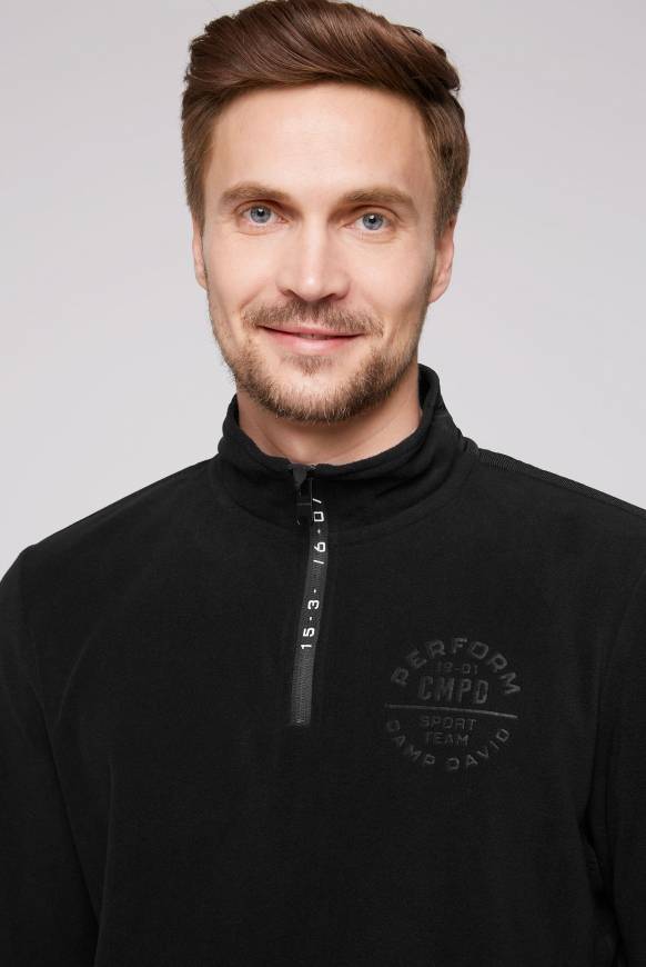 Soccx Troyer-Fleeceshirt mit Tapes und Prägedrucken black 50% Rabatt mit kostenlosem Versand