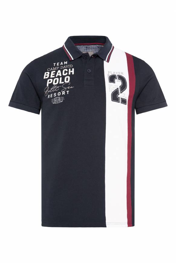 Soccx Pikee-Polo mit Color-Blocking und Artwork blue navy Black Friday Preise
