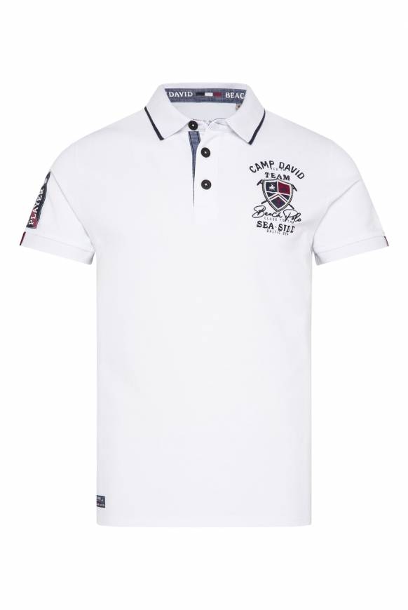 Soccx Pikee-Polo mit Label Patches und Stickereien opticwhite Rabatte dieses Monats