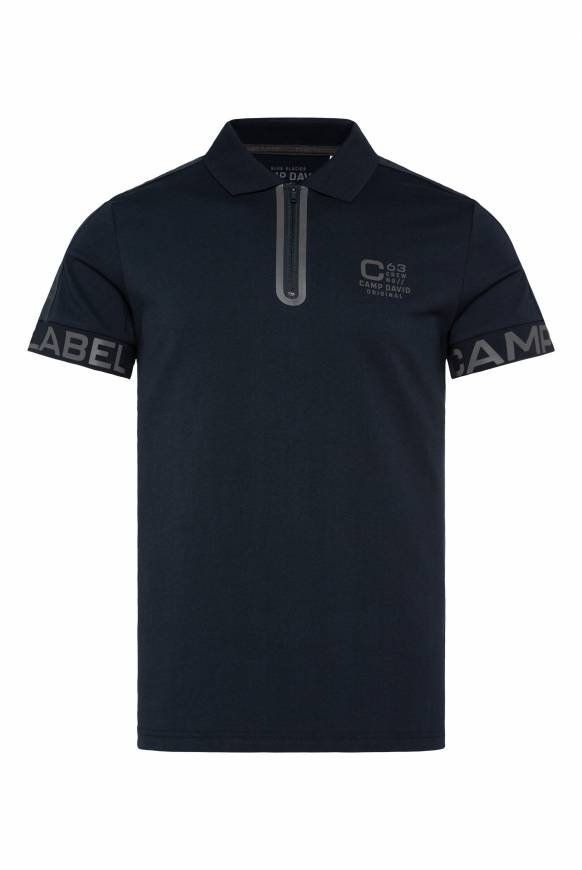 Soccx Kurzarmpolo mit Folienprints blue navy 2025
