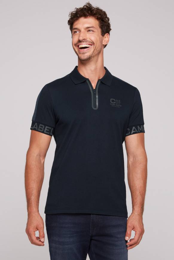 Soccx Kurzarmpolo mit Folienprints blue navy 2025