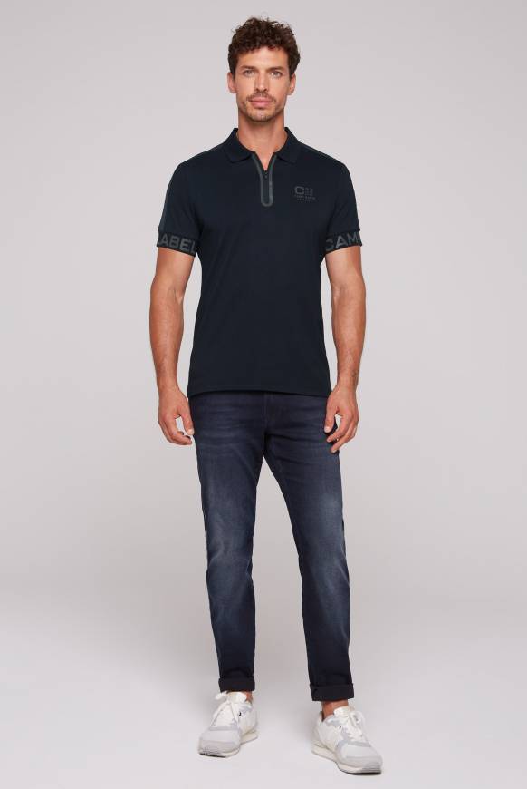 Soccx Kurzarmpolo mit Folienprints blue navy 2025