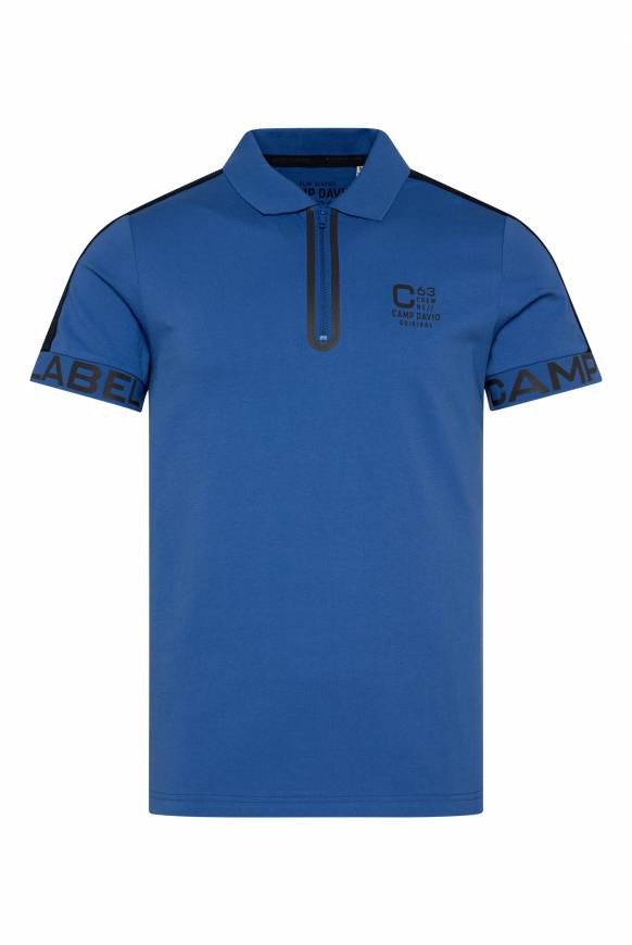 Soccx Kurzarmpolo mit Folienprints strong blue Online
