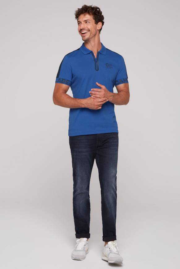 Soccx Kurzarmpolo mit Folienprints strong blue Online