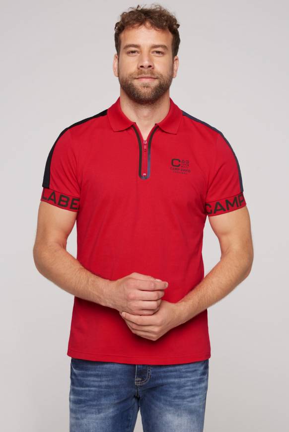 Soccx Kurzarmpolo mit Folienprints flight red