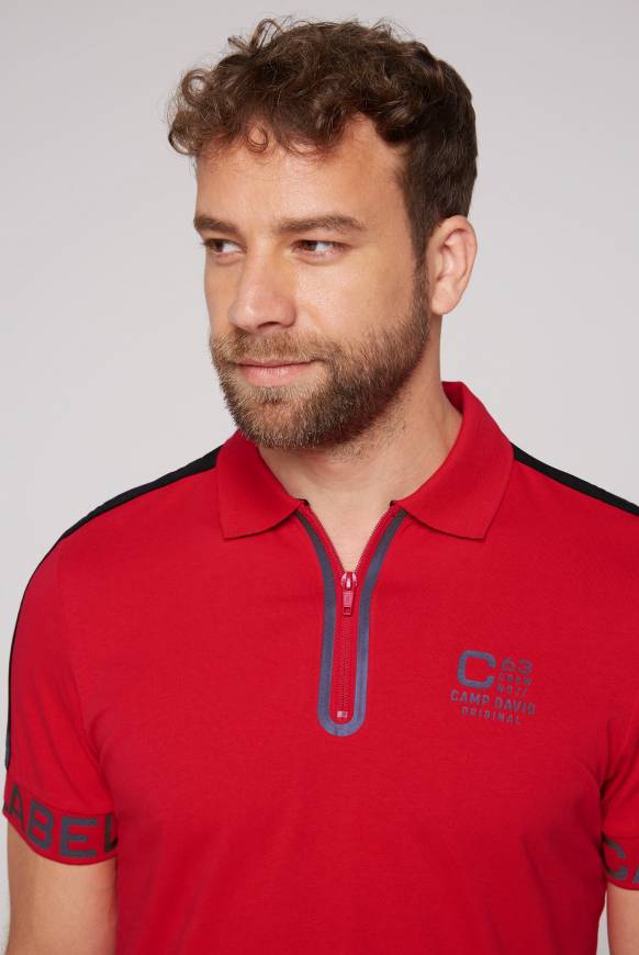 Soccx Kurzarmpolo mit Folienprints flight red Outlet