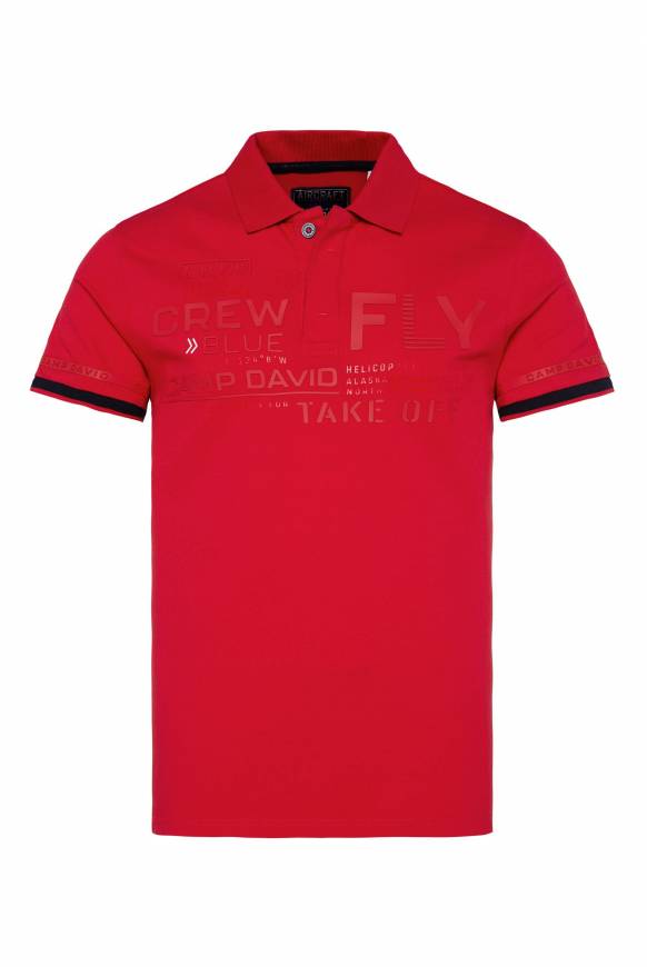 Soccx Pikee-Polo mit tonigem Rubber Artwork flight red Angebote
