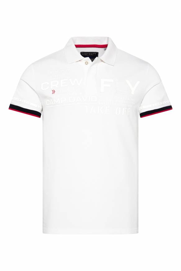 Soccx Pikee-Polo mit tonigem Rubber Artwork white Hotsell