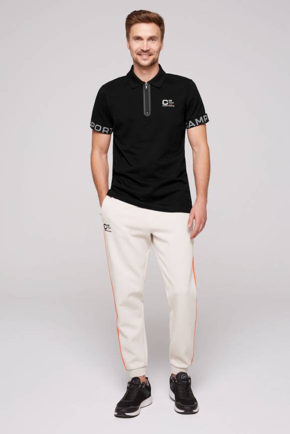 Soccx Poloshirt mit Zipper und reflektierenden Prints black Fabrikpreis