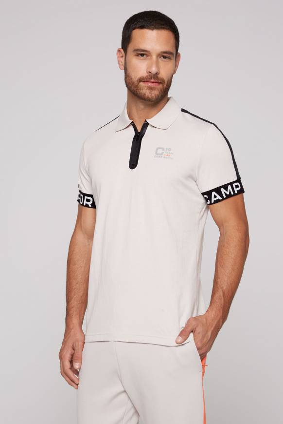 Soccx Poloshirt mit Zipper und reflektierenden Prints shell