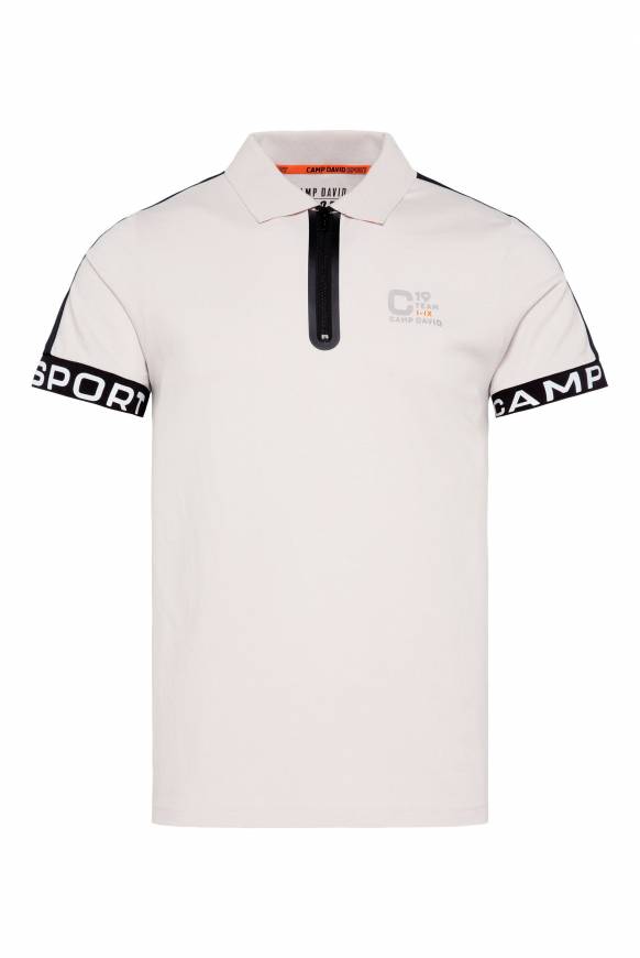 Soccx Poloshirt mit Zipper und reflektierenden Prints shell Sonderangebot