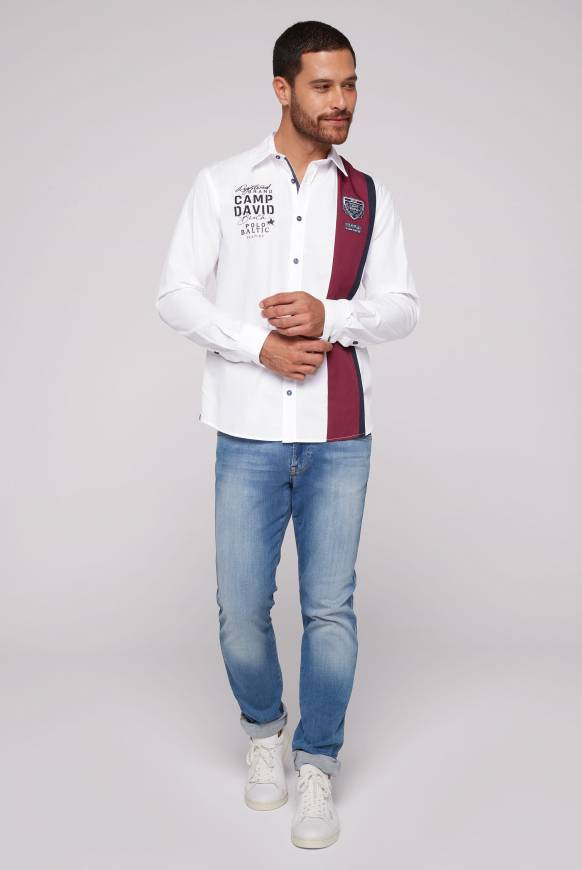 Soccx Langarmhemd mit Color-Blocking und Artworks opticwhite Günstig kaufen
