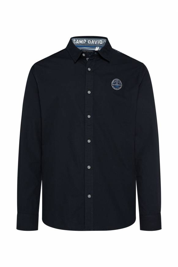 Soccx Langarmhemd mit Strukturstreifen blue navy Versandkostenfrei