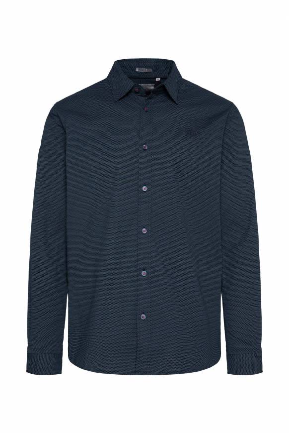 Soccx Langarmhemd mit filigranen All Over Print blue navy Online Shopping