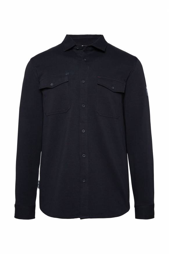 Soccx Langarmhemd mit Klappentaschen blue navy Saisonschlussverkauf