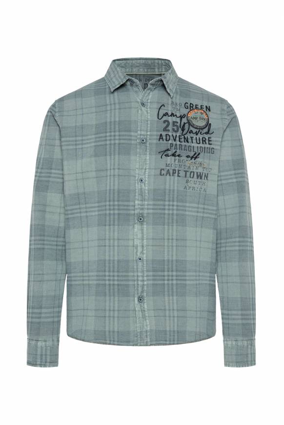 Soccx Karohemd mit Label-Applikationen teal Osterangebot