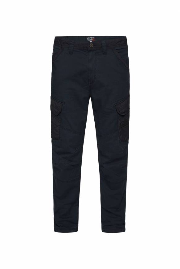 Soccx Cargohose mit Taschen im tonigen Materialmix blue navy Kostenlose Rückgabe