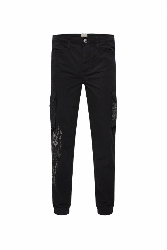 Soccx Leichte Cargohose mit Label Prints black Begrenzte Freigabe