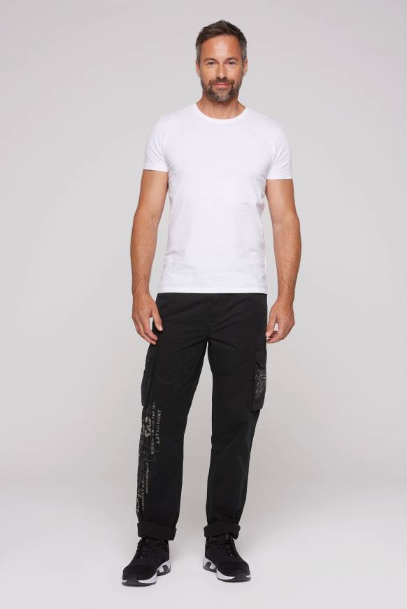 Soccx Leichte Cargohose mit Label Prints black Begrenzte Freigabe